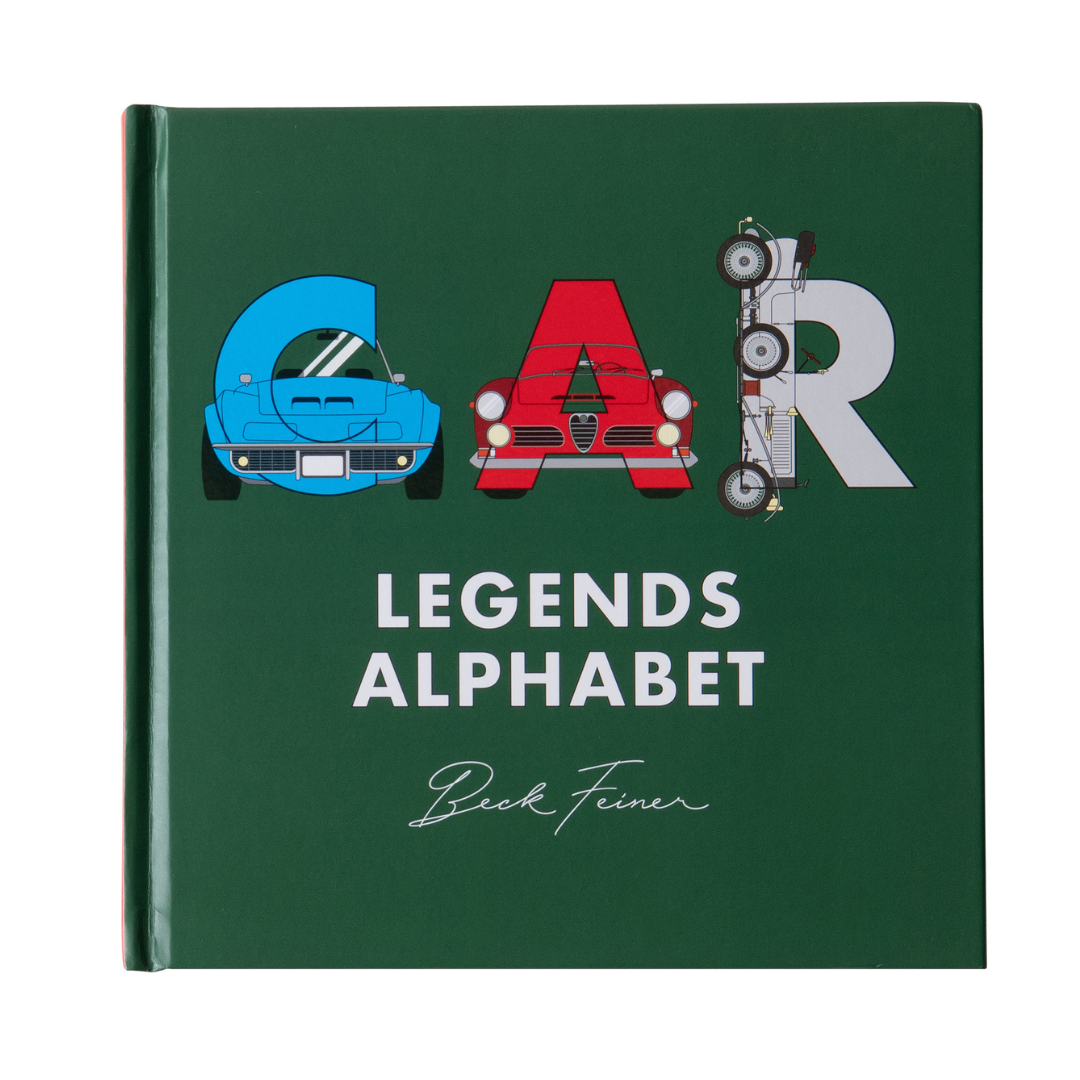 洋書 Bernhard Luginbühl「HELVETIA」蛇腹式アートブック Car Legends Alphabet Book | Automotive ABCs for Kids | Gearhead Kids
