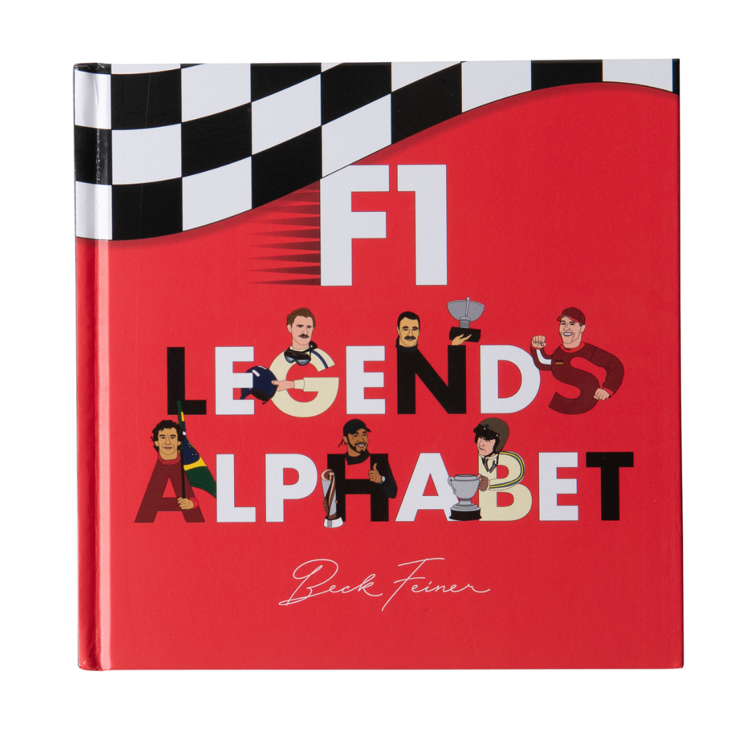 F1 Legends Alphabet Book, Formula 1 themed ABC book for toddlers and kids - Gearhead Kids