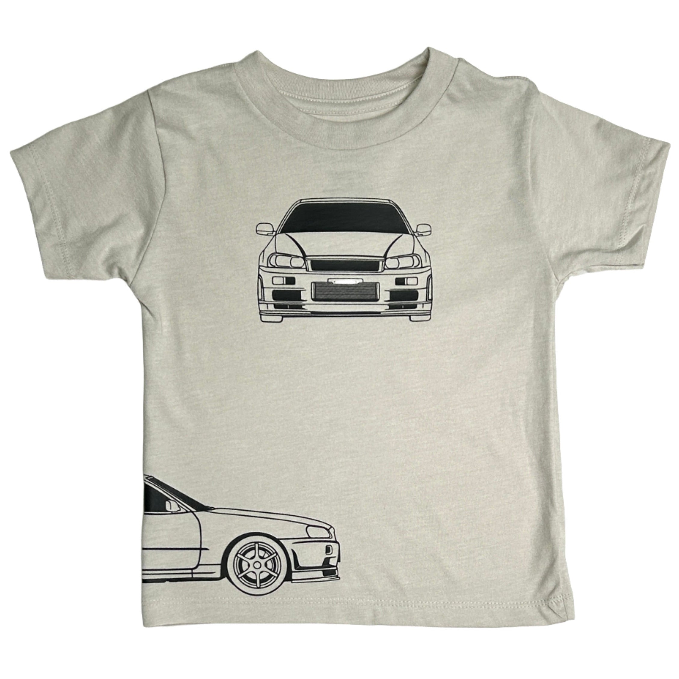MINIGTLBWK R34 GT-R ブラジル限定イベントTSHIRT付きXL Nissan GT-R R34 Outline Tee | Triple-Profile JDM Legend Tee for