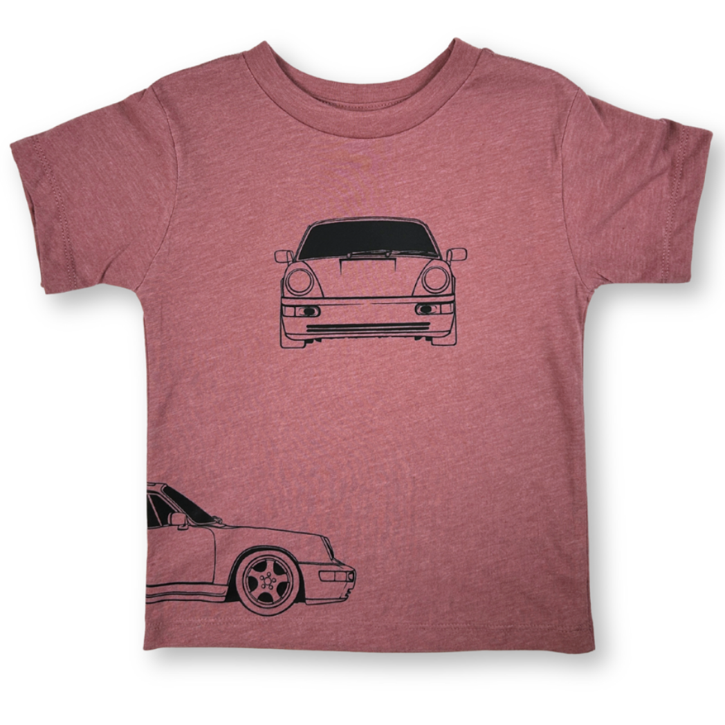 Porsche 911 964 Outline t-shirt with triple car profile graphics - Gearhead Kids