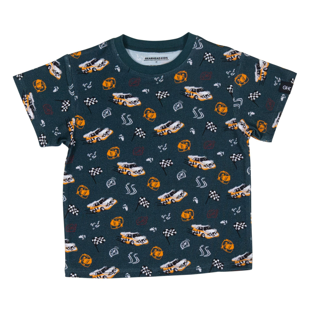 Kids Audi Quattro S1 rally car t-shirt in bamboo and organic cotton - Gearhead Kids